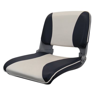PLASTIC SHELL TYPE FRONT FOLDING BOAT SEAT - CHARCOAL / LIGHT GREY