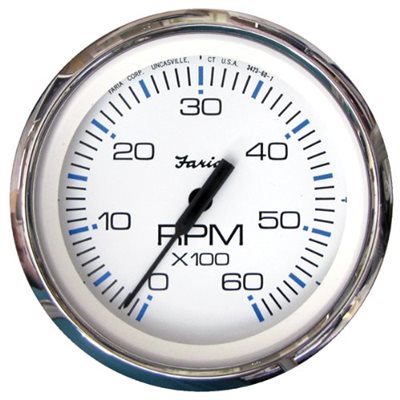 Chesapeake ss white style tachometer 6000 rpm 
