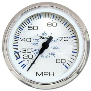 chesapeake ss white style speedometer gauge 10-80 mph