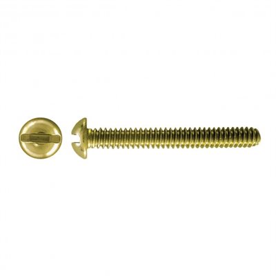 brass round bolt slotted #6 x 1½"