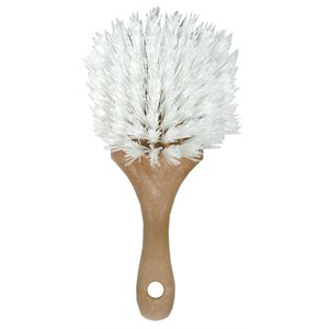 BRUSH with HANDLE WITH WHITE BRISTLES 8½ in / STIFF