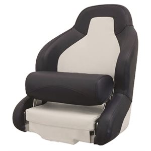 deluxe navy & white flip-up bolster style bucket seat