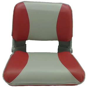 PLASTIC SHELL TYPE FRONT FOLDING BOAT SEAT - RED / LIGHT GREY