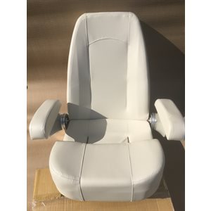 CAPTAIN ROYAL CHAIR BUCKET HELM SEAT FLIP-UP BOLSTER WHITE / WHITE