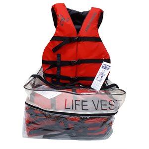 RED LIFE JACKETS FOR ADULTS - PACK OF 4