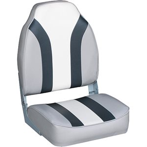 DELUXE HIGH BACK BOAT SEAT - GREY / CHARCOAL / WHITE