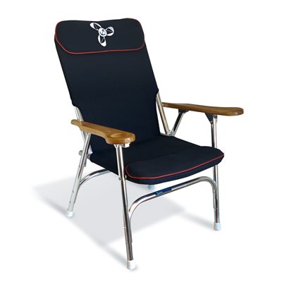 DELUXE FOLDING DECK CHAIR HIGH BACK MARINE