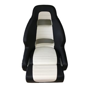 DELUXE WHITE WITH BLACK LACING TWO WAY REVERSIBLE FLIP BACK SEAT
