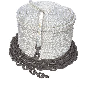 ANCHOR LROPE WITH CHAIN / WHITEN - 100'
