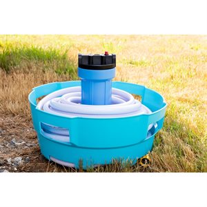 Camco RV Water Hose and Electrical Cord Basket, Blue