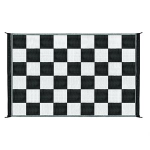 Outdoor mat - 6' x 9' checkered, black / white