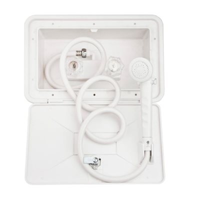 RV EXTERIOR SHOWER BOX KIT - WHITE