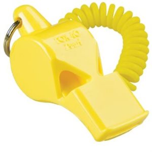 pearl safety whistle yellow with flex coil