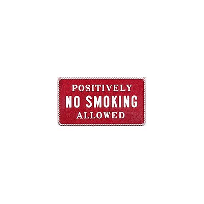 PLAQUE "NO SMOKING" (RED)