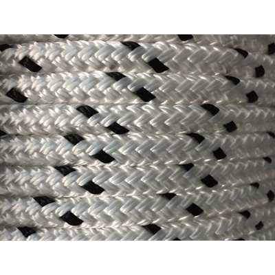 double braided polyester rope 3 / 8" with black trace
