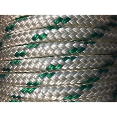 double braided polyester rope 5 / 16" with green trace