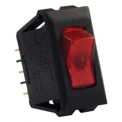 Illuminated 12V On / Off Switch, Red / Black
