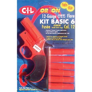 12-GAUGE TWIN STAR RED FLARE - PACK OF 6