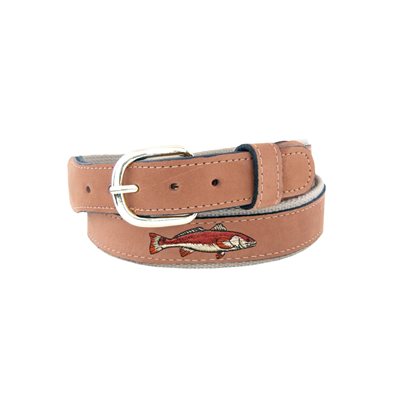 leather embroidered lures belt buff - 34